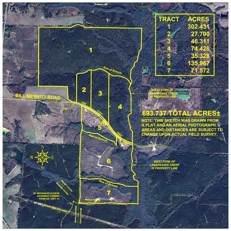 Image for Jefferson Tract - 693± Total Acres - Exceptional Timber Investment - Plantation Pines & Lanahassee Creek Frontage - Offered Divided 7 As A Whole