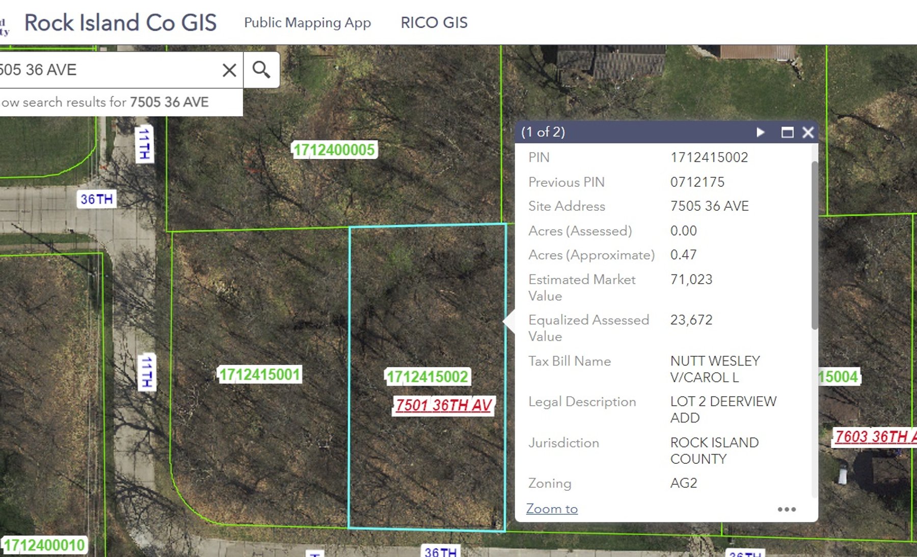 Image for Moline, IL: 2 Residential Lots at 7501 & 7505 36th Ave., Moline, IL 61265 (Rock Island County)
