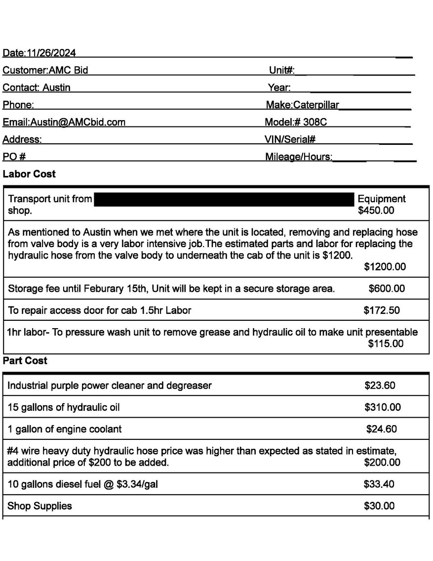 Image for North Charleston, SC: CAT 308C CR Excavator & Ford F-750 Chipper Truck