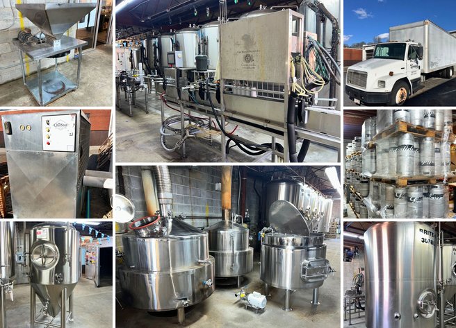 Image for Atlanta, GA: Brewery Equipment, 5-Head Canning Line, Fermenters, Brite Tanks, Kegs, and Box Truck