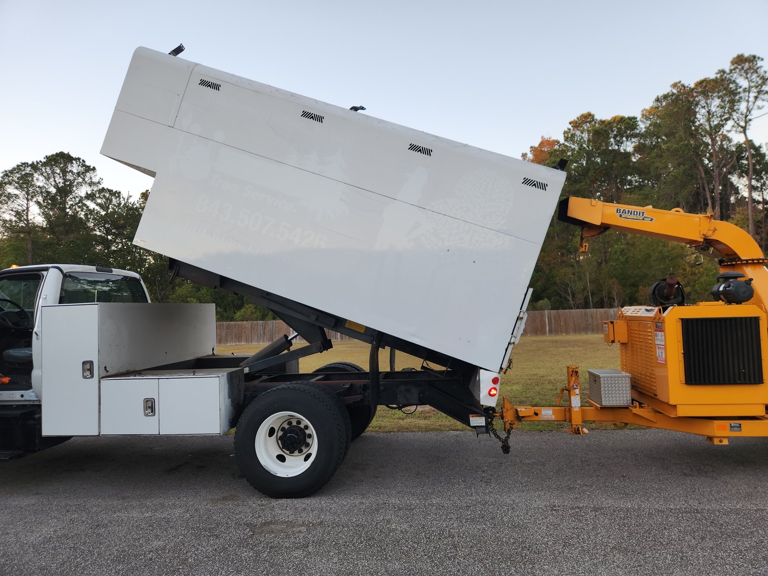 Image for North Charleston, SC: CAT 308C CR Excavator & Ford F-750 Chipper Truck