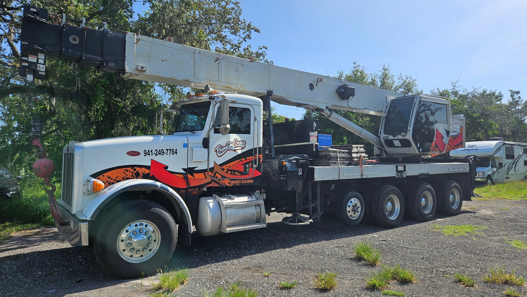 Image for Bartow, FL: 2014 Peterbilt 367 w/ National Crane (NBT45-127), 2007 Mack Concrete Pumper Truck, Sleeper Trucks, & Trailer