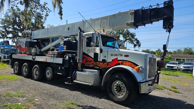 Image for Bartow, FL: 2014 Peterbilt 367 w/ National Crane (NBT45-127), 2007 Mack Concrete Pumper Truck, Sleeper Trucks, & Trailer