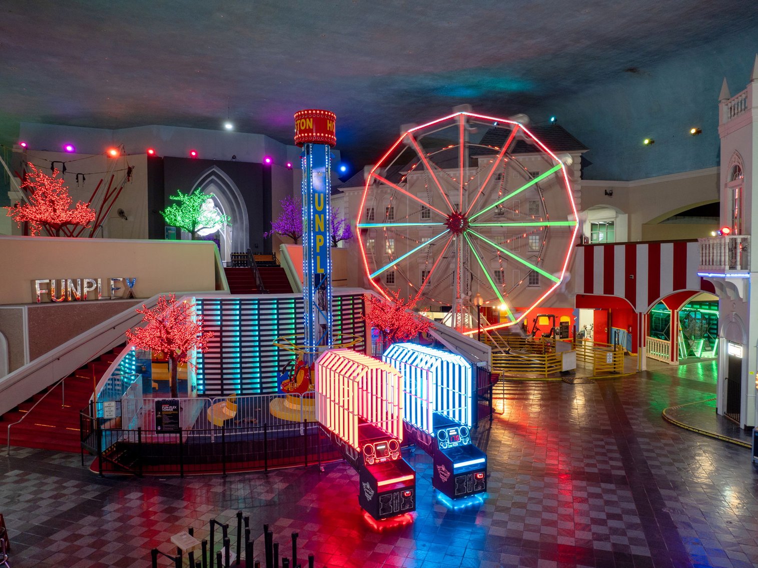 Image for Day 1: Houston's Largest Indoor Amusement Park with Ferris Wheel, Rides, Bowling, Arcade, VR, Kitchen/ Bar, Decor & More