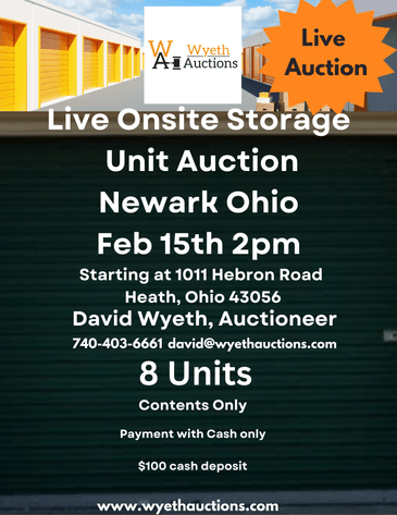 Image for Live Onsite Storage Unit Auction Heath & Hebron Ohio Feb 15th 2pm