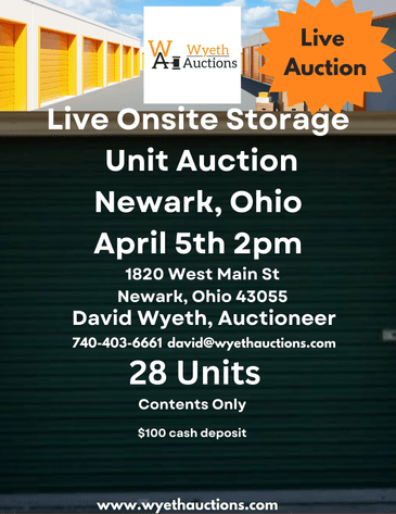Image for Live Onsite Storage Unit Auction Newark Ohio April 5th 2pm