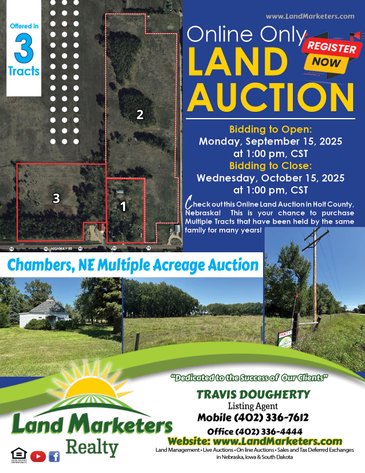 Image for Chambers, Nebraska Multiple Acreage Online Auction Offered in 3 Tracts