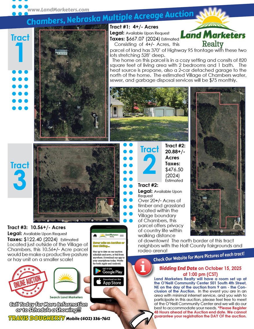 Image for Chambers, Nebraska Multiple Acreage Online Auction Offered in 3 Tracts