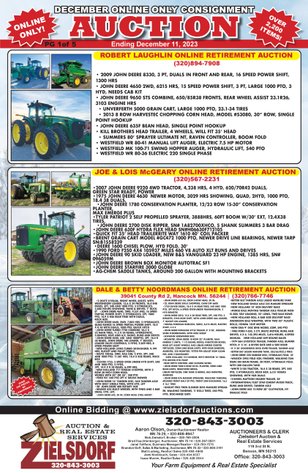 Image for DECEMBER ONLINE ONLY CONSIGNMENT W/BOB LAUGHLIN FARM RETIREMENT, JOE & LOIS MCGEARY FARM RETIREMENT, AND DALE & BETTY NOORDMANS FARM RETIREMENT