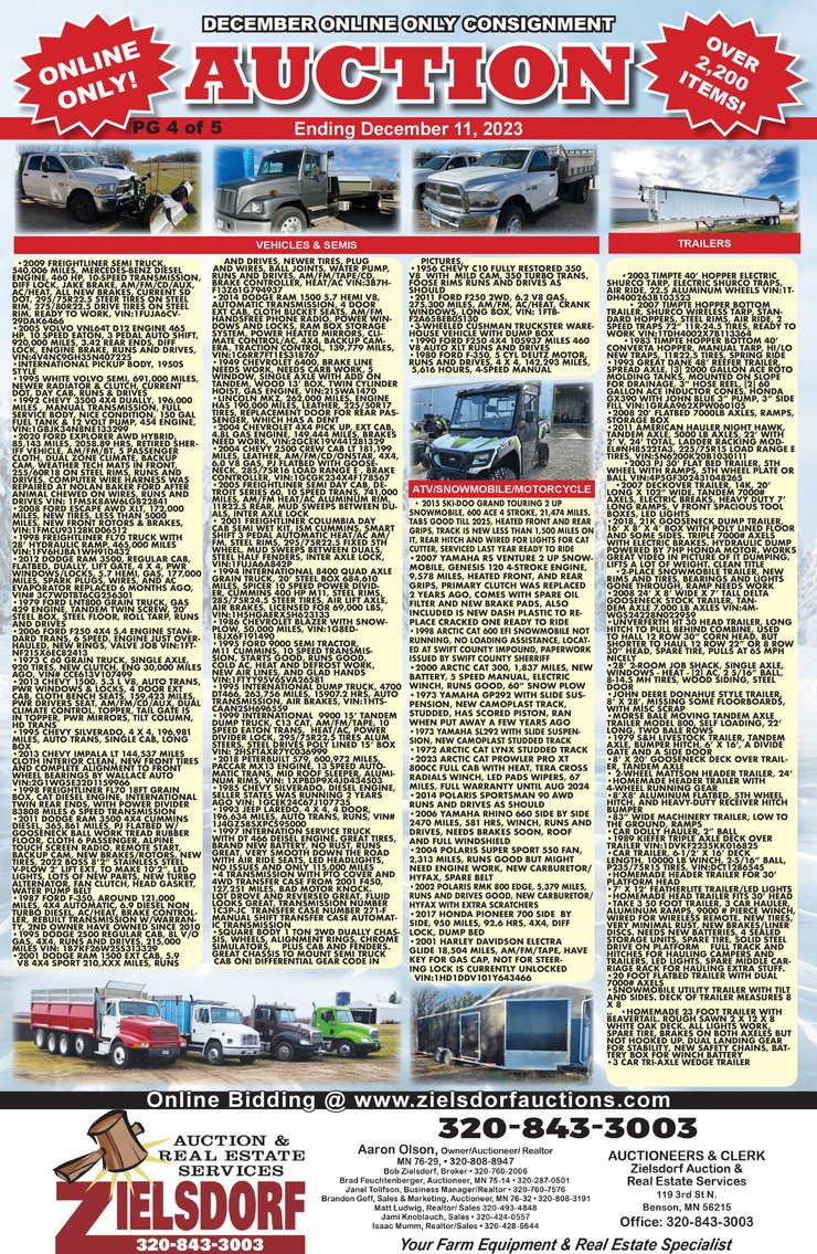 Image for DECEMBER ONLINE ONLY CONSIGNMENT W/BOB LAUGHLIN FARM RETIREMENT, JOE & LOIS MCGEARY FARM RETIREMENT, AND DALE & BETTY NOORDMANS FARM RETIREMENT