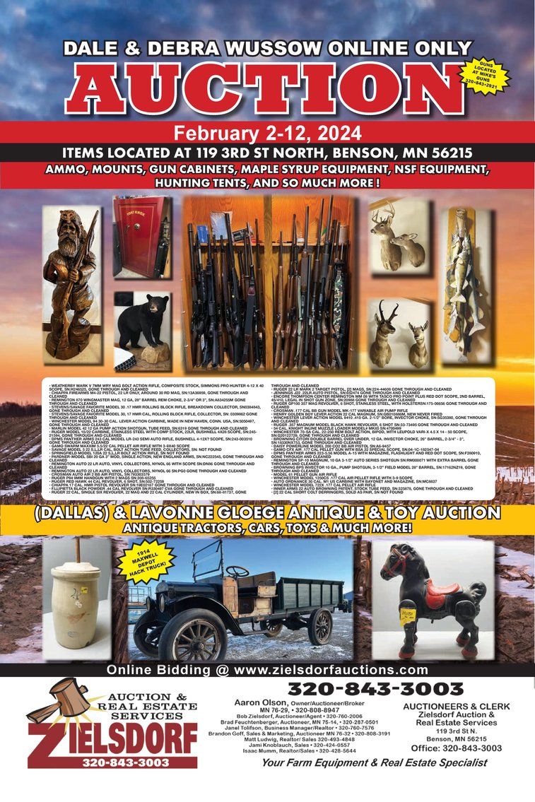 Image for DALE & DEBRA WUSSOW DOWNSIZING ONLINE ONLY AUCTION / (DALLAS) & LAVONNE GLOEGE ANTIQUE & TOY AUCTION