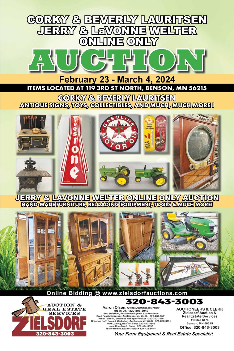 Image for Corky & Beverly Lauritsen And Jerry & LaVonne Welter Collectible/Antique/Furniture Multi Party Online Only Auction
