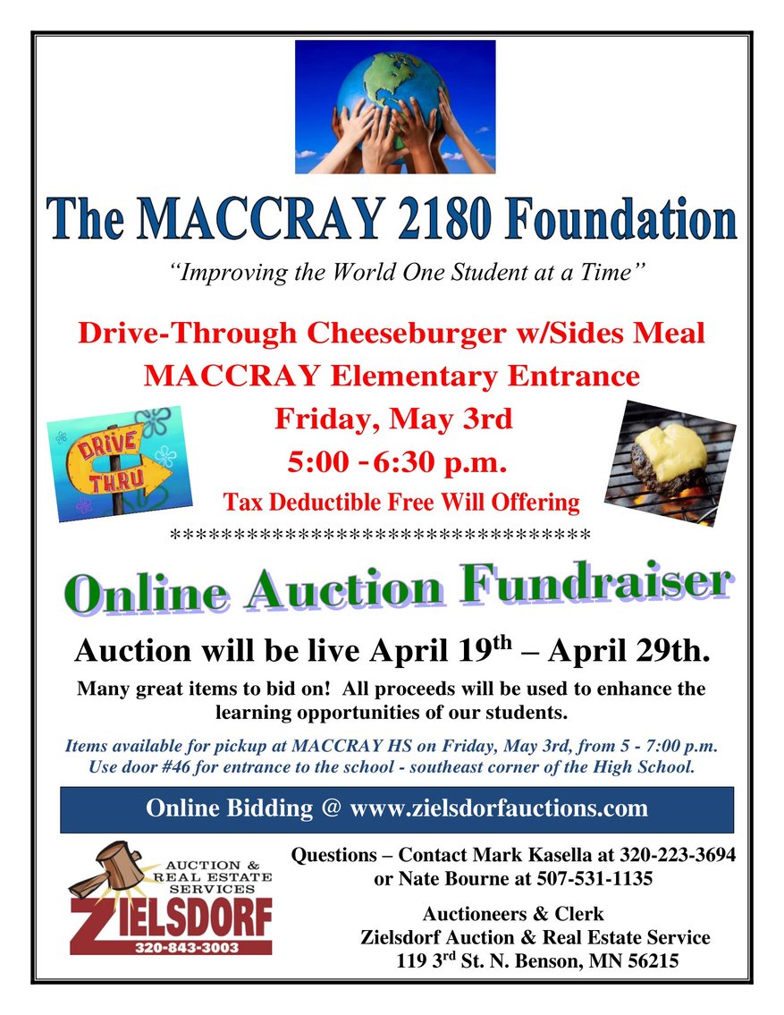 Image for MACCRAY 2180 FOUNDATION ONLINE ONLY FUNDRAISER AUCTION