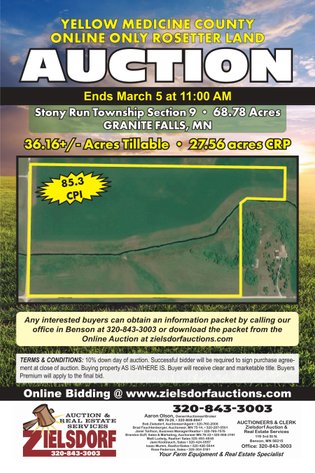 Image for Yellow Medicine County - Rosetter Land Auction
