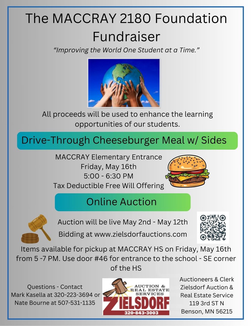 Image for MACCRAY 2180 Foundation Online Only Fundraiser Auction