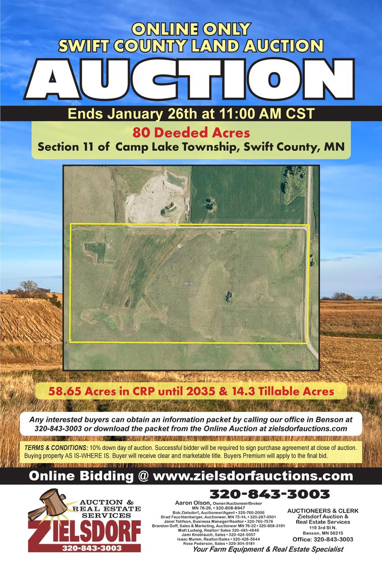 Image for Online Only Swift County Land Auction
