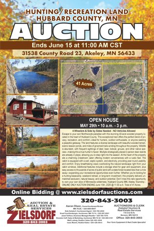 Image for Hunting/Recreation Land Hubbard County MN Auction