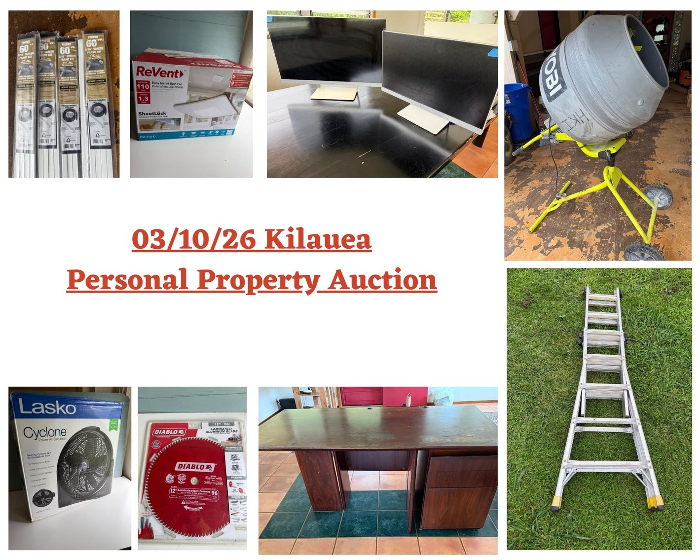 Image for 03/10/26 Kilauea Rd (KAUAI) Personal Property Auction