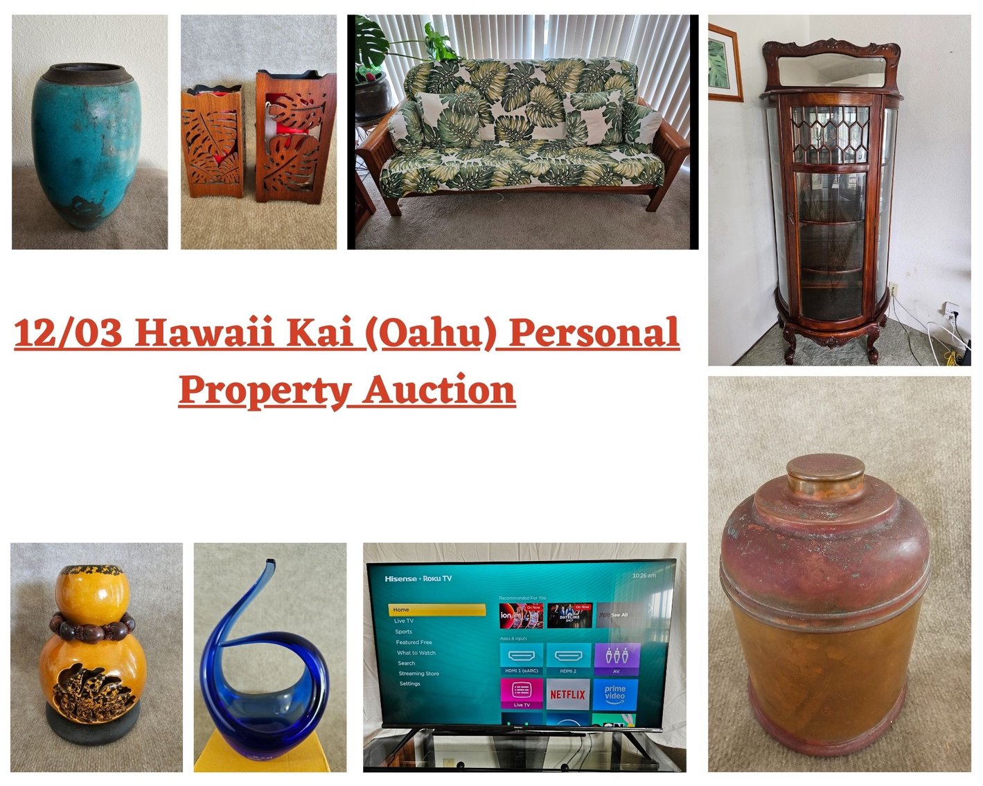 Image for 12/03 Hawaii Kai (Oahu) Personal Property Auction