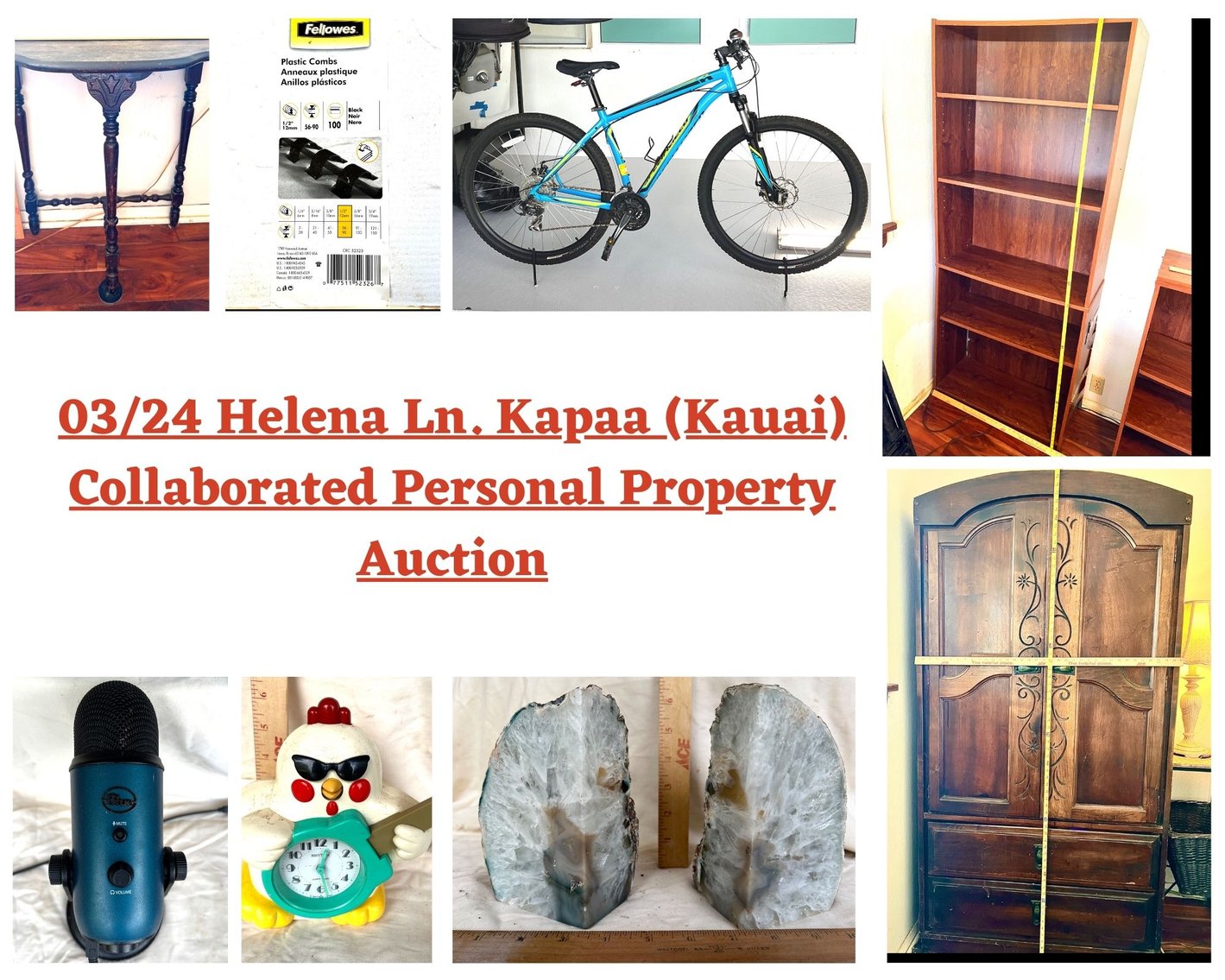 Image for 03/24  Helena Ln. Kapaa (Kauai) Collaborated Personal Property Auction