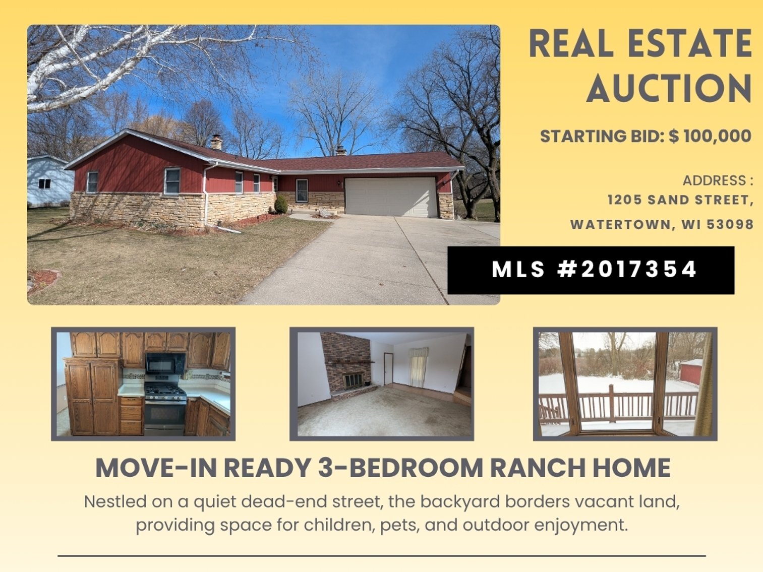 Image for 1205 Sand St. Watertown, WI 3-bdrm Ranch Home