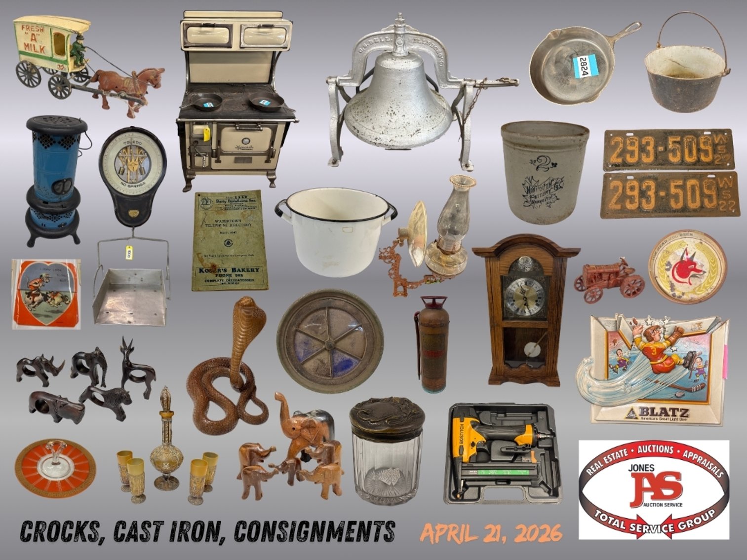 Image for April 2026 Crocks, Cast Iron & Consignment Auction