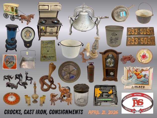 Image for April 2026 Crocks, Cast Iron & Consignment Auction