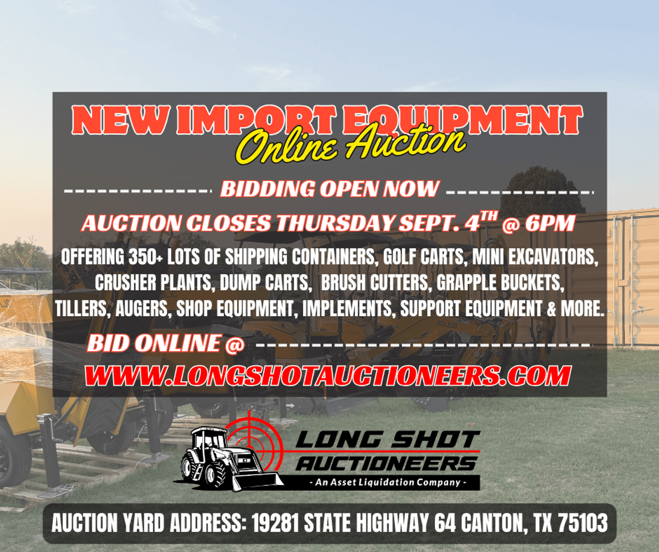 Image for Online Only Unused Import Equipment Auction