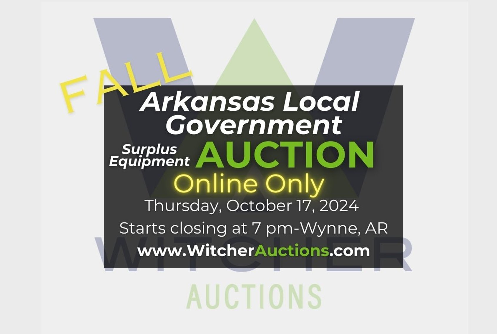 Image for 2024 Fall Arkansas Local Governments and Agencies Surplus Equipment Auction