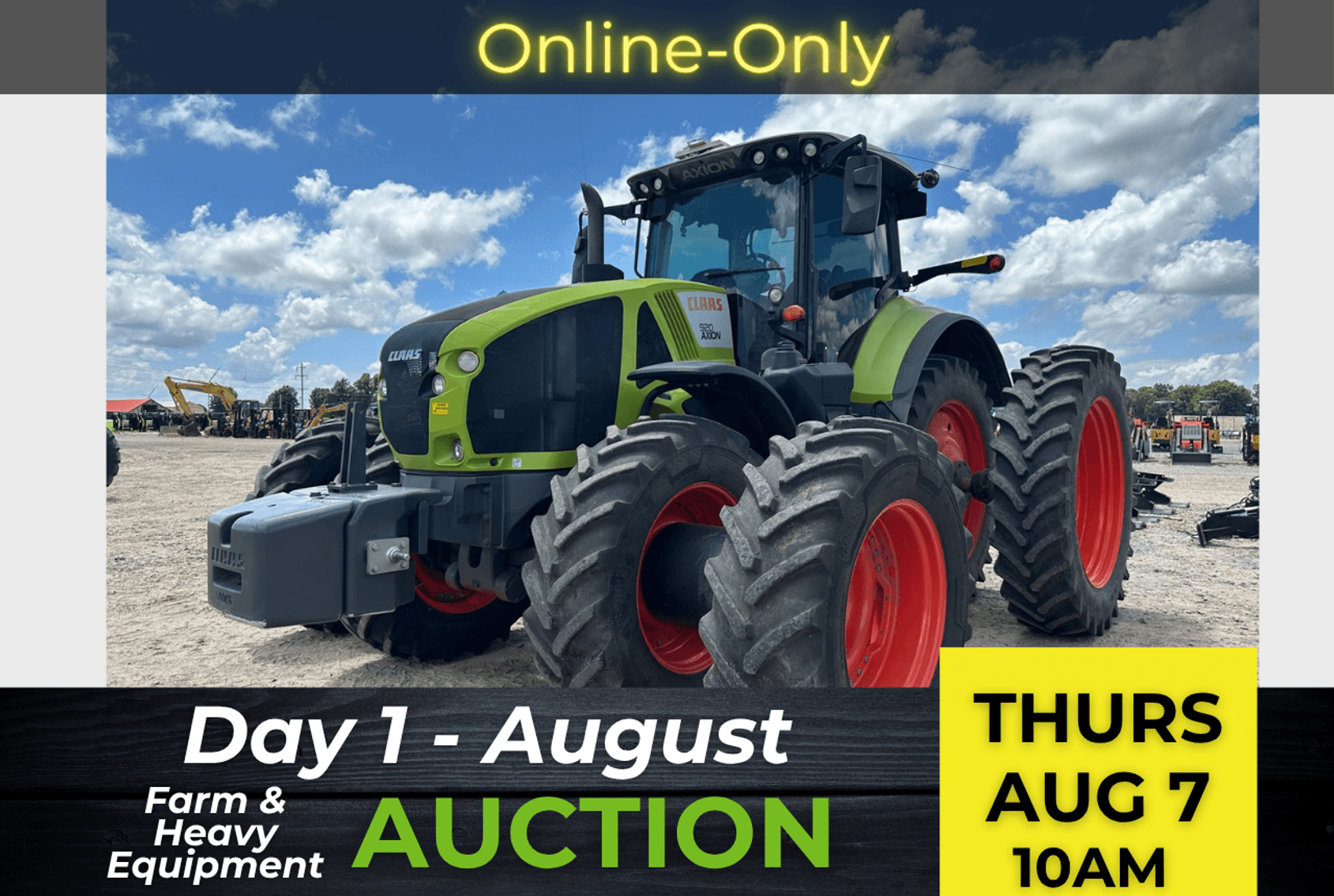 Image for Day 1 - August 2025 Open Farm and Heavy Equipment Auction