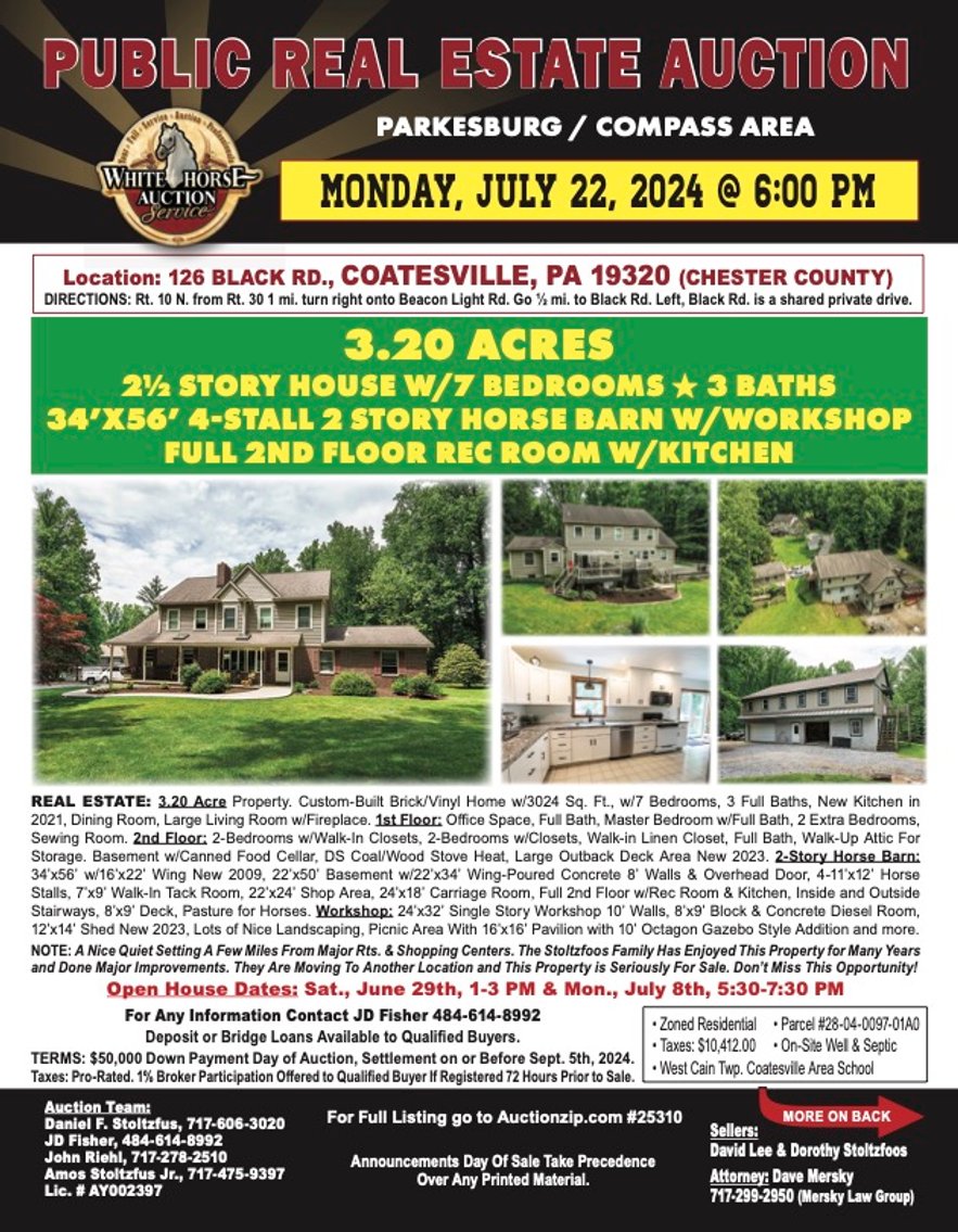 Image for Real Estate Auction for Dave and Dorothy Stoltzfoos