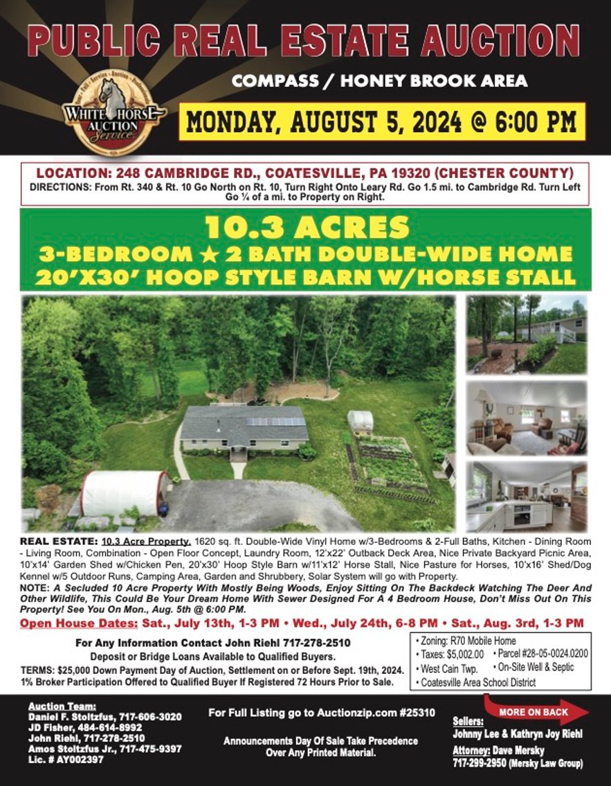 Image for Real Estate Auction For Johnny Lee & Kathryn Riehl