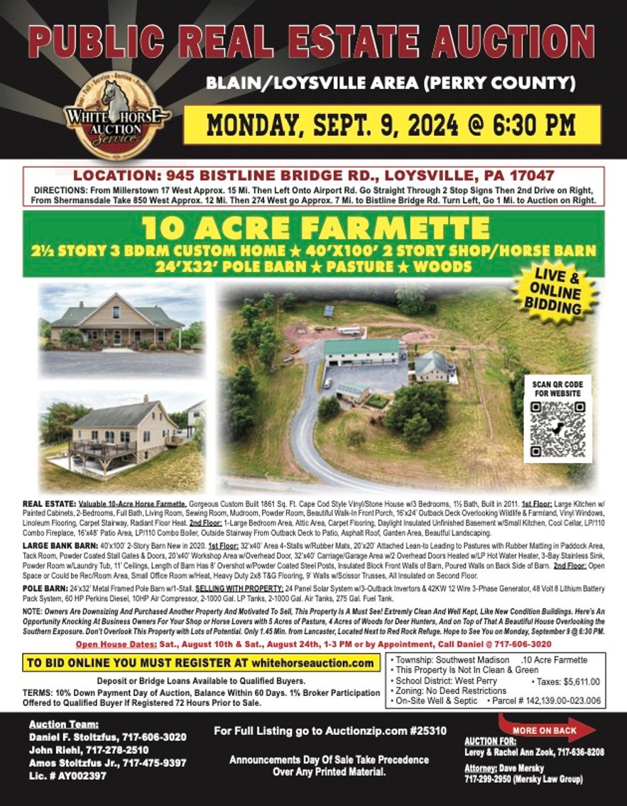 Image for Real Estate Auction For Leroy & Rachel Ann Zook