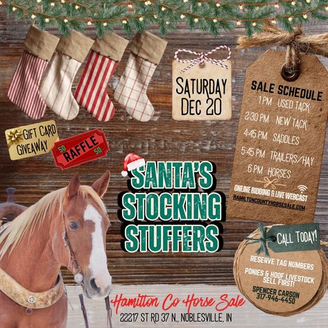 Image for Santa's Stocking Stuffers -Hamilton County Horse & Tack Sale -SATURDAY December 20th -  Noblesville, IN