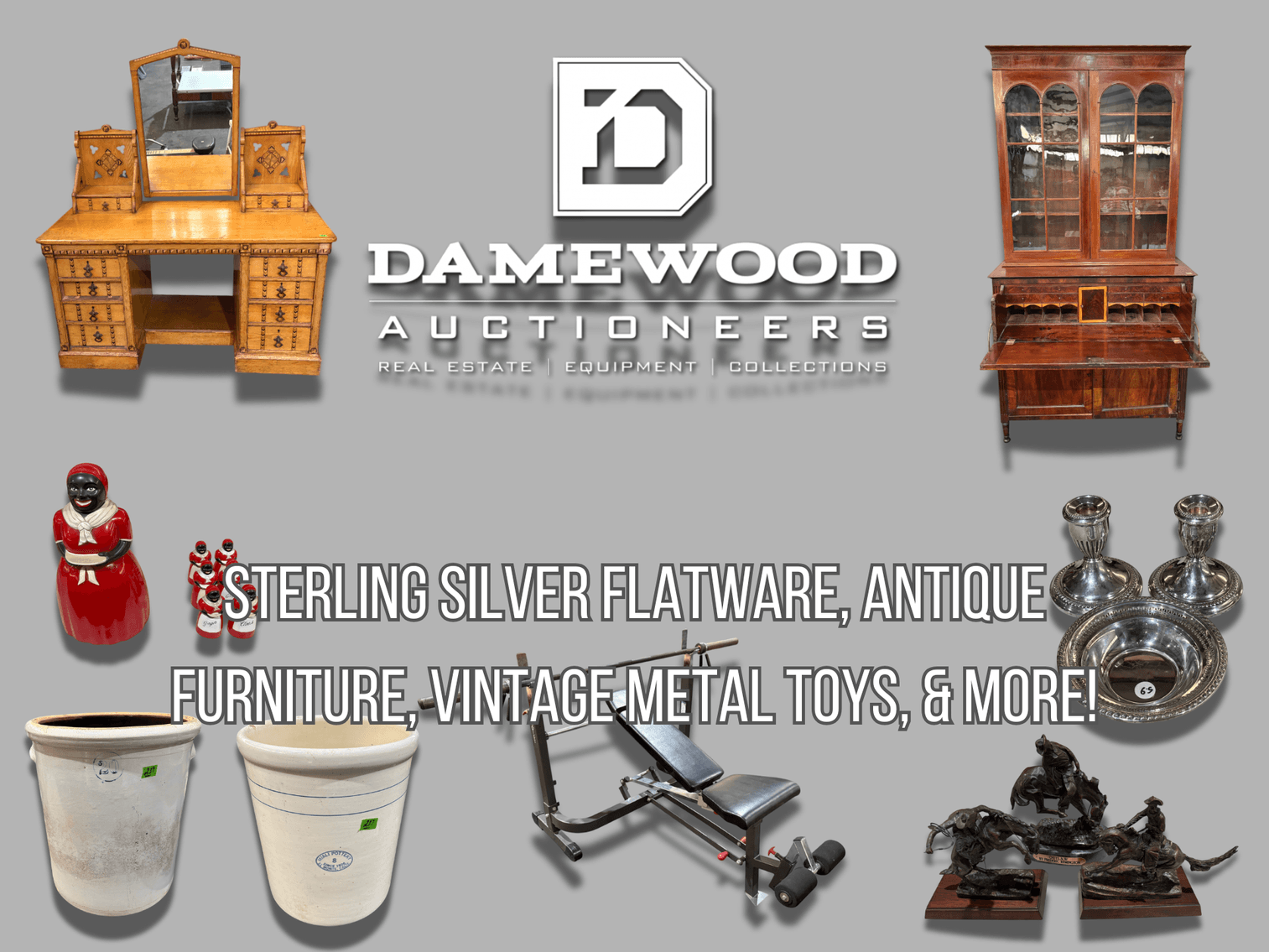 Image for Sterling Silver Flatware, Antique Furniture, Vintage Metal Toys, & More! - Virtual Action - No In-Person Bidding!