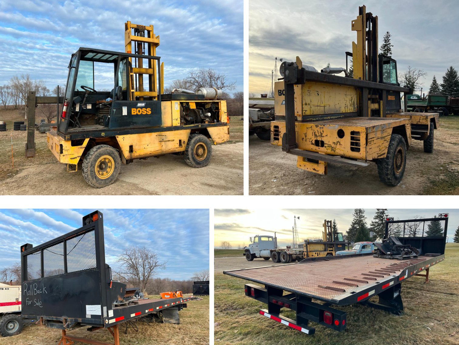 1989 Boss 546MK58-2 Propane Material Handler & Taylor Steel Wrecker Body