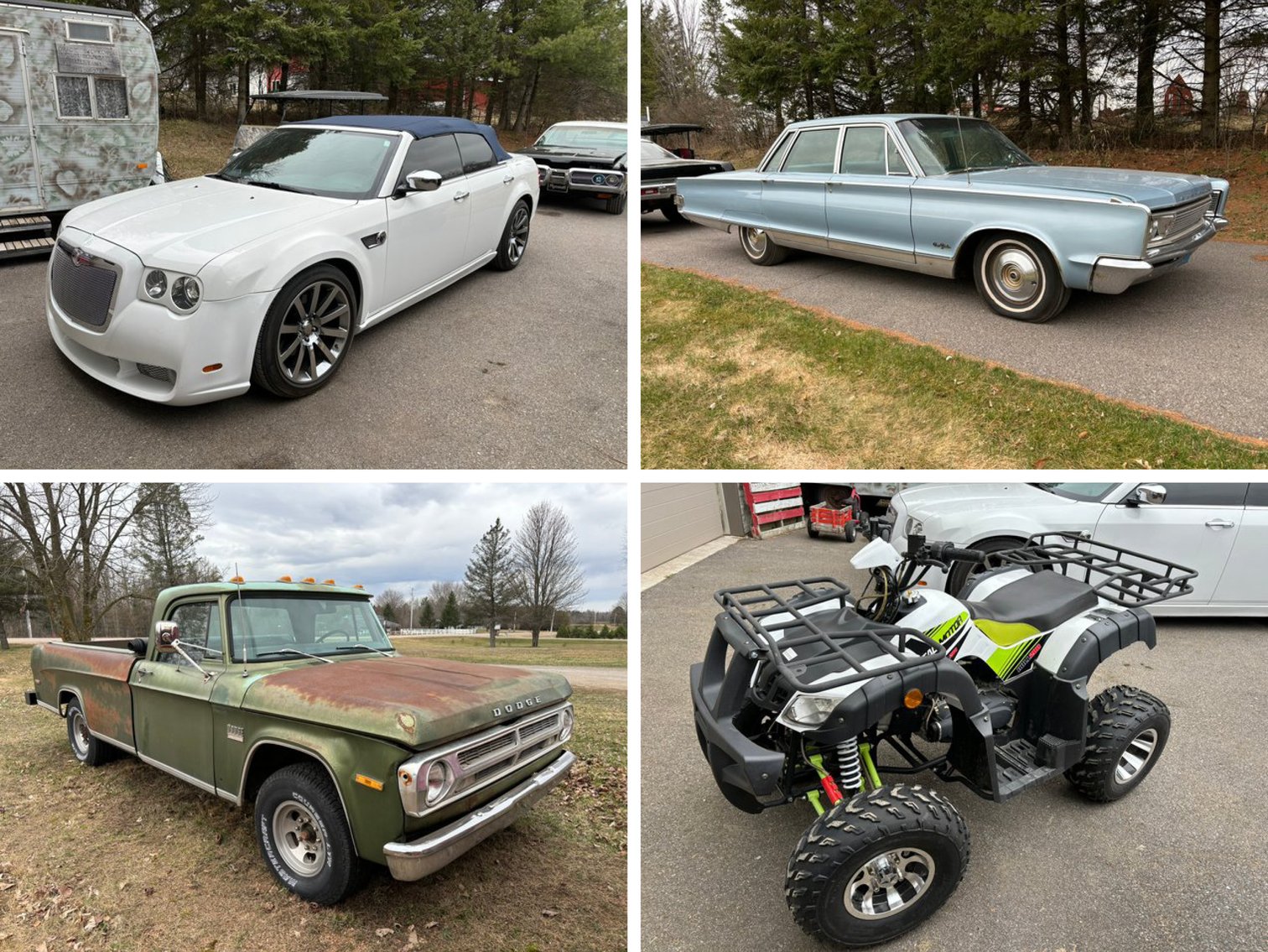 (3) Classic Cars, 2005 Chrysler Convertible & 4-Wheeler