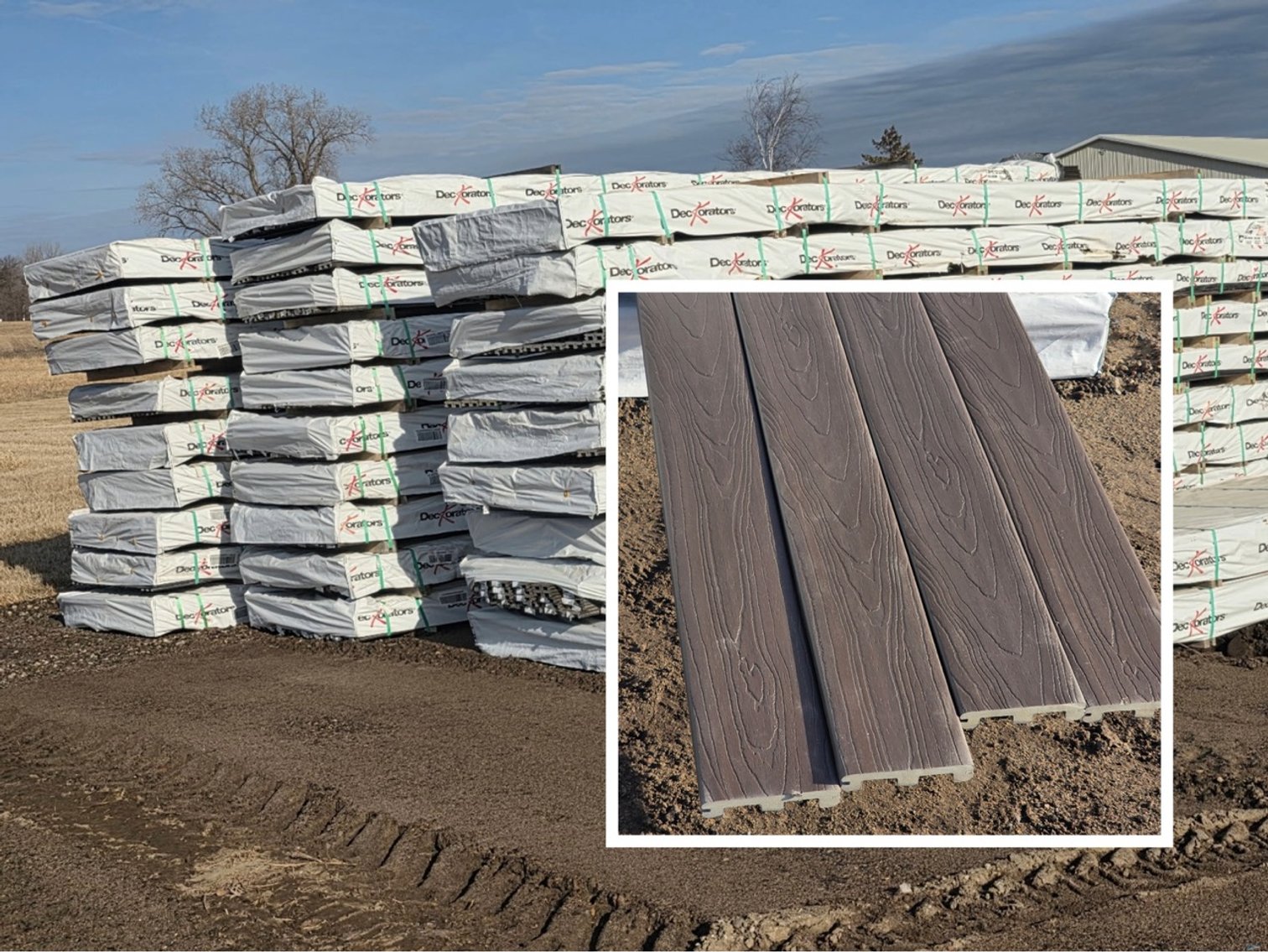 Deckorators 16' Slotted Composite Deck Boards, Color: Hana Brown (120777)