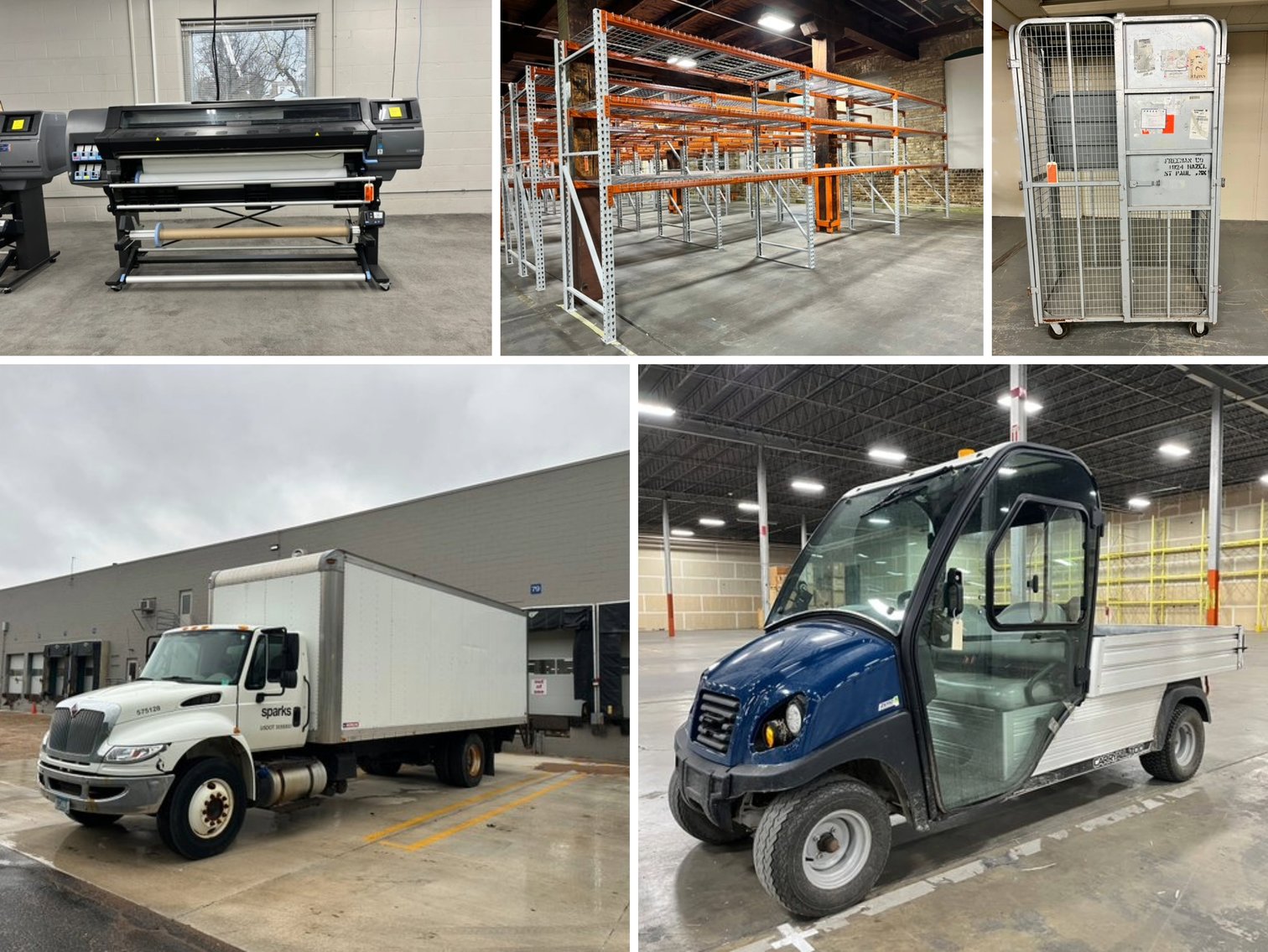 Warehouse Moving Auction: Pallet Racking, Cages, Tables