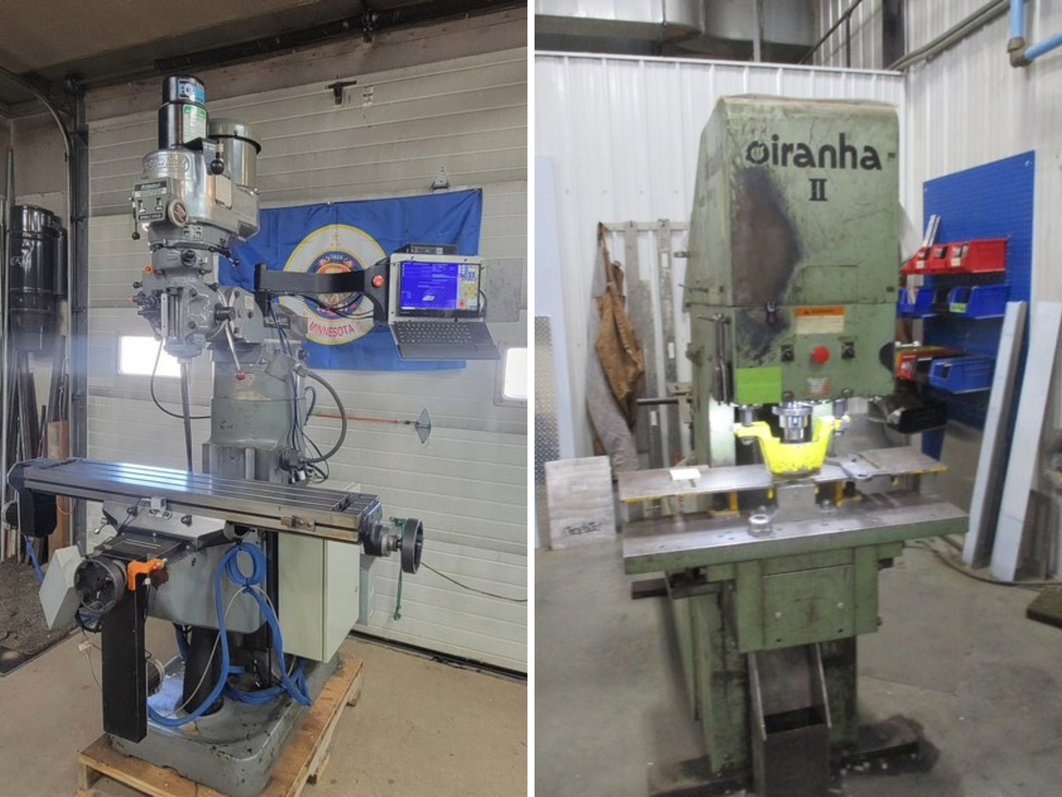 3 Axis CNC Bridgeport Mill & Piranha P2-88 Iron Worker (141044)