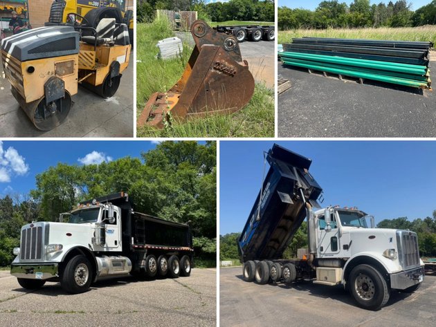 Image for Heavy Equipment Auction: Peterbilt Dump Trucks, Racking, Attachments & More (141937)