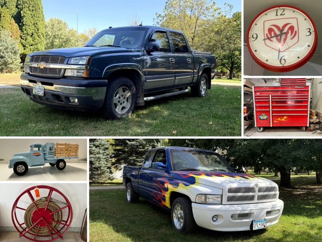 Image for Downsizing Auction: Tools, Collectibles, Equipment, 96 Dodge Ram (Custom Paint), 2005 Chevrolet (149281)