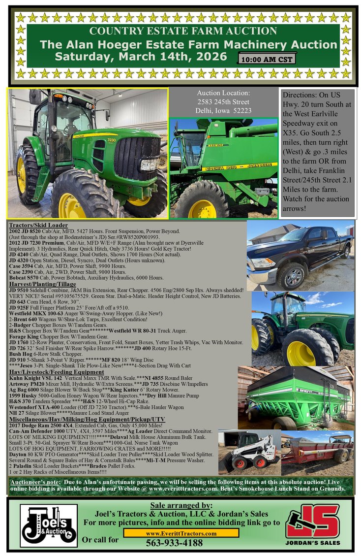 Image for Country Estate Farm Auction: The Alan Hoeger Estate Farm Machinery Auction