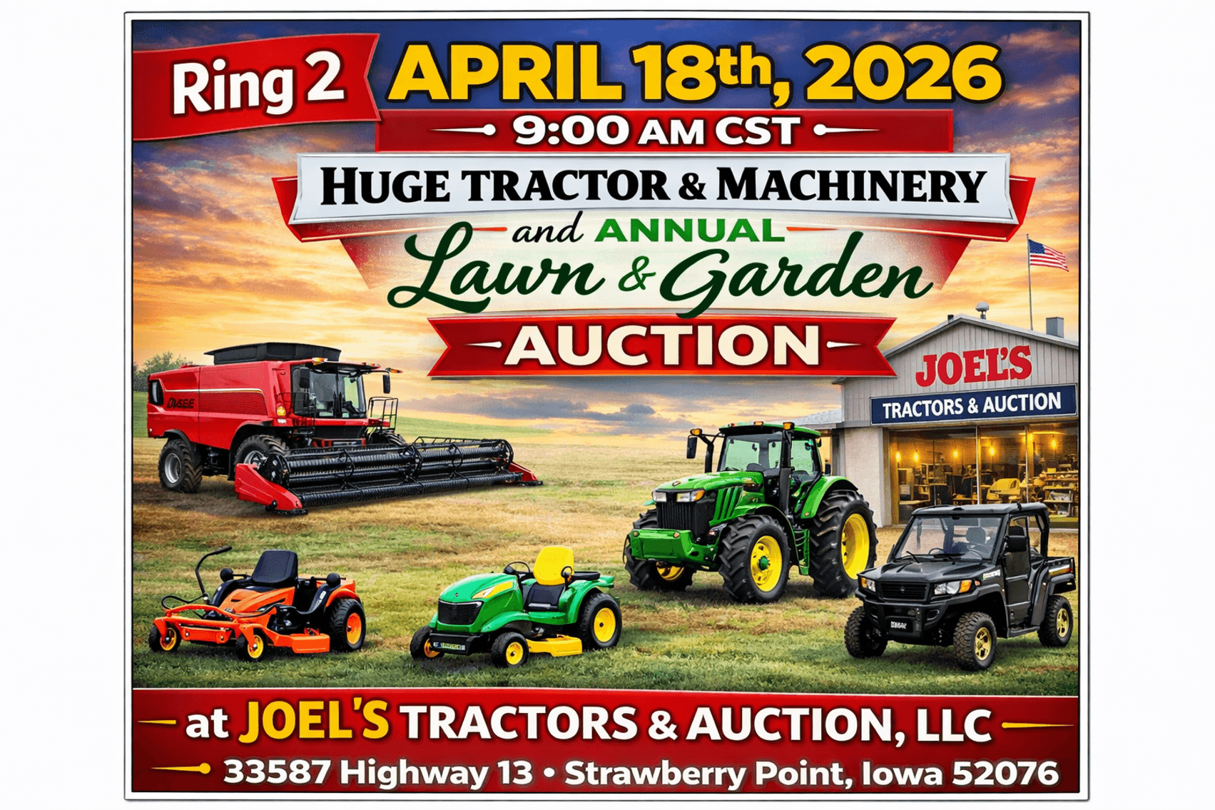 Image for Ring 2: April 18th, 2026 - Huge Tractor & Machinery and Annual Lawn and Garden Auction