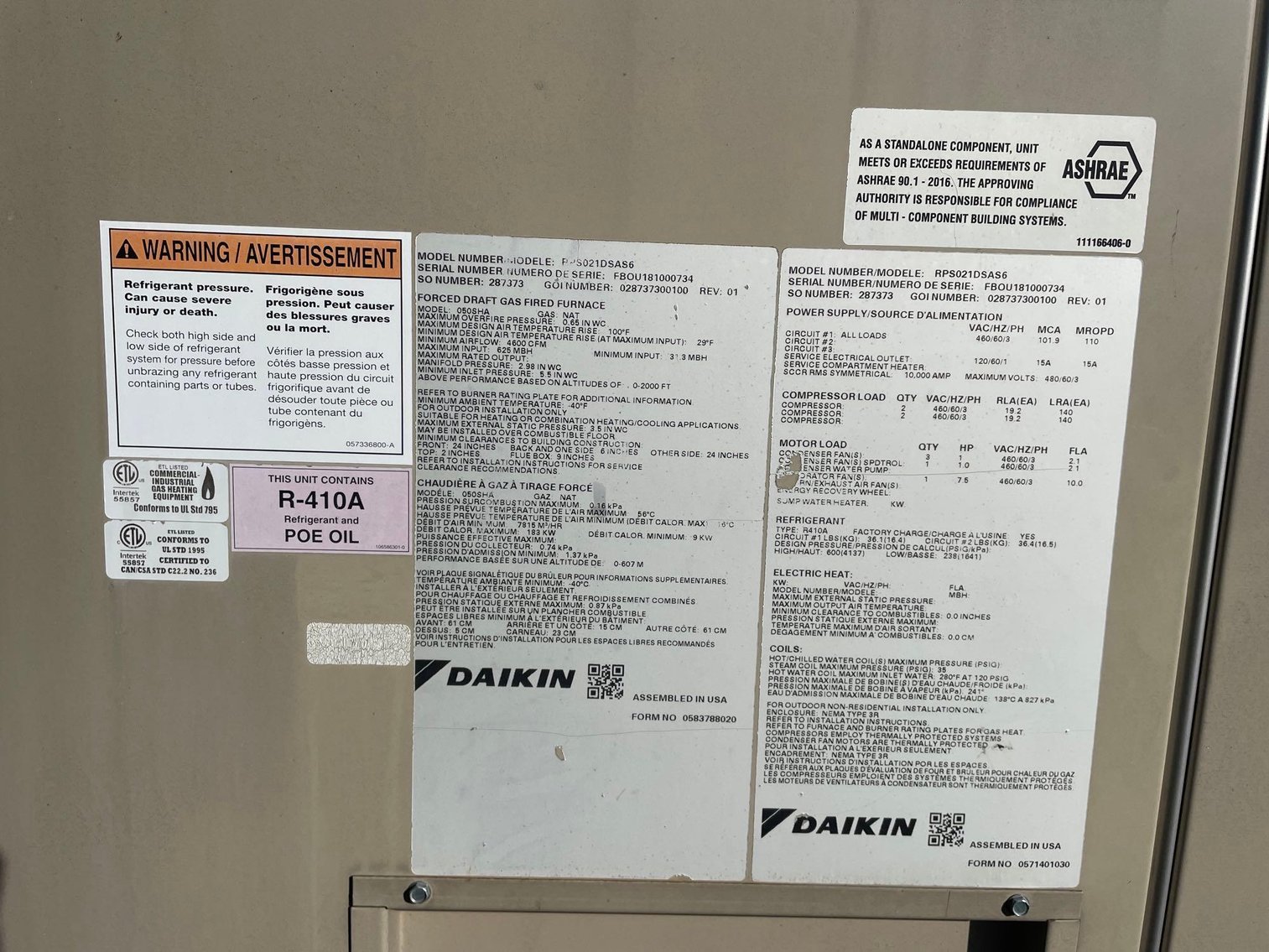 Image for 2018 Daiken RPS021DSAS6 21-Ton RPS HVAC Rooftop Unit | Seller's Guarantee to Operate Properly | Online Bidding | Richmond, VA