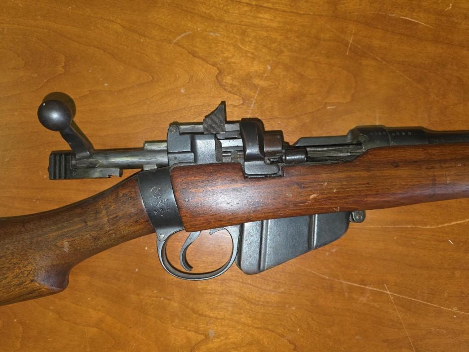 Image for Three Vintage Long Guns | Two Rifles: 1924 Lee-Enfield .303 and Winchester Model 67 .22 Short  |  Belgian Double Barrel Percussion Shotgun:  1880/90 Occidental The Interchangeable | Online Auction | Located Richmond, VA