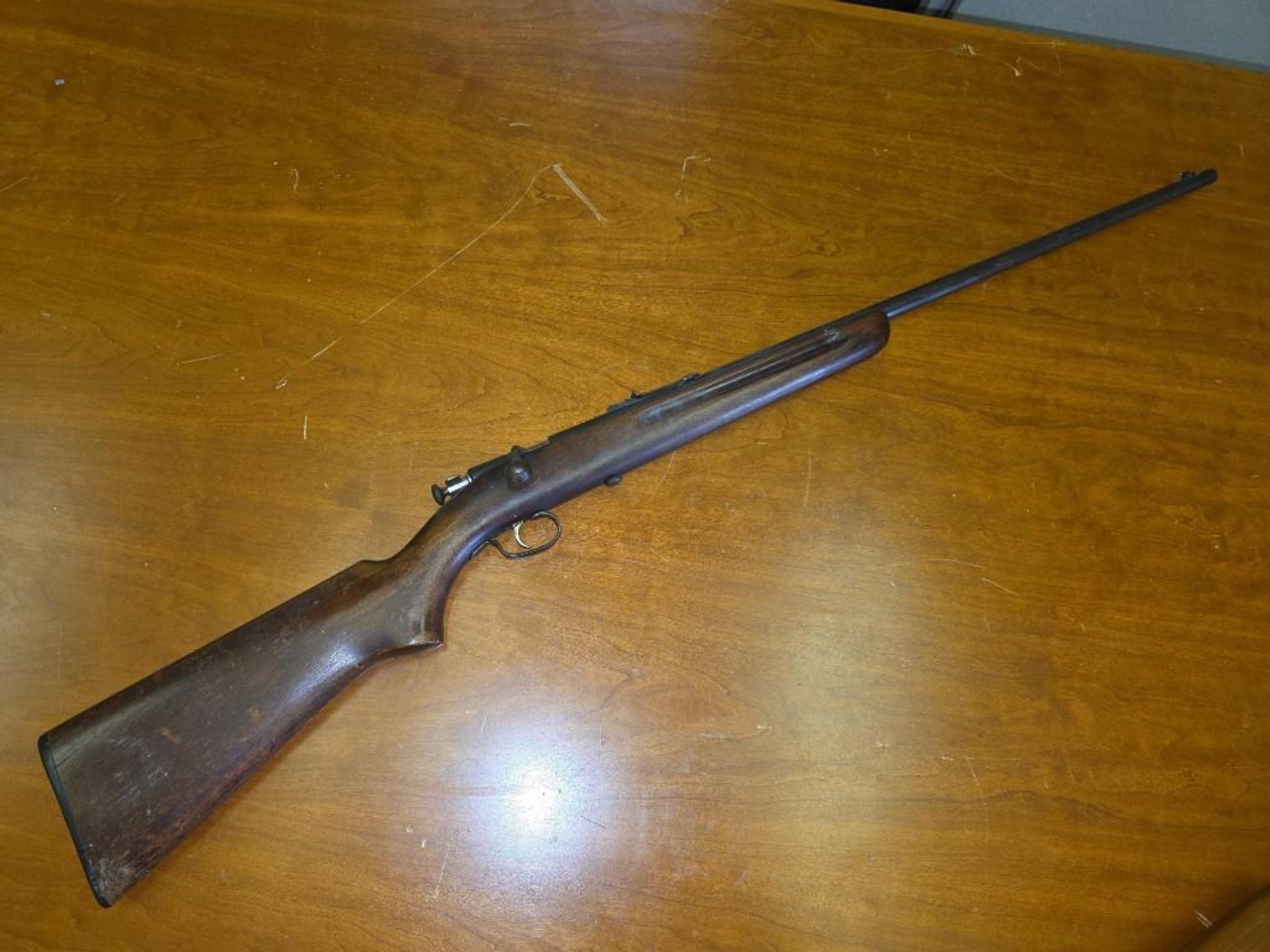 Image for Three Vintage Long Guns | Two Rifles: 1924 Lee-Enfield .303 and Winchester Model 67 .22 Short  |  Belgian Double Barrel Percussion Shotgun:  1880/90 Occidental The Interchangeable | Online Auction | Located Richmond, VA