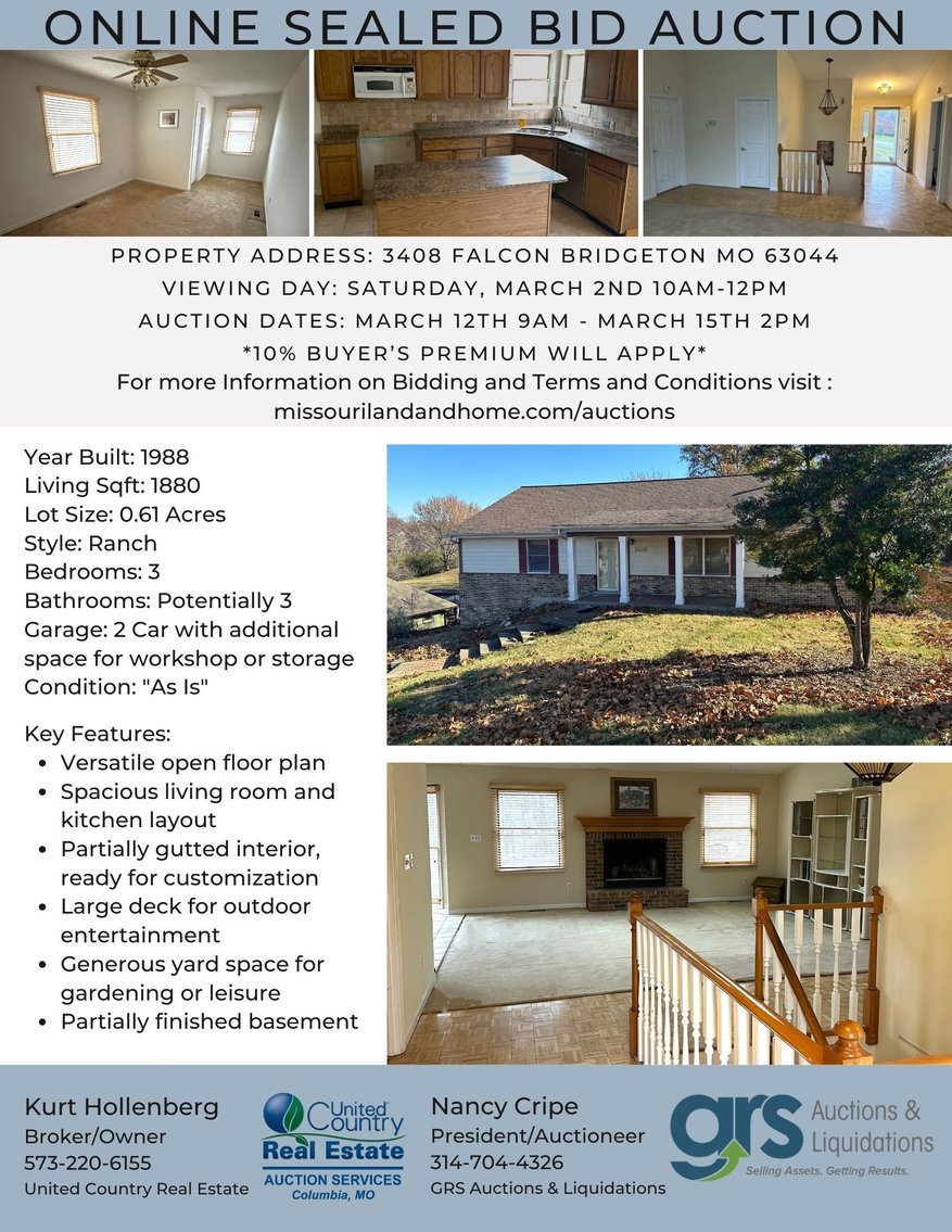 Image for 3408 Falcon, Bridgeton, MO 63044 - Sealed Bid Auction