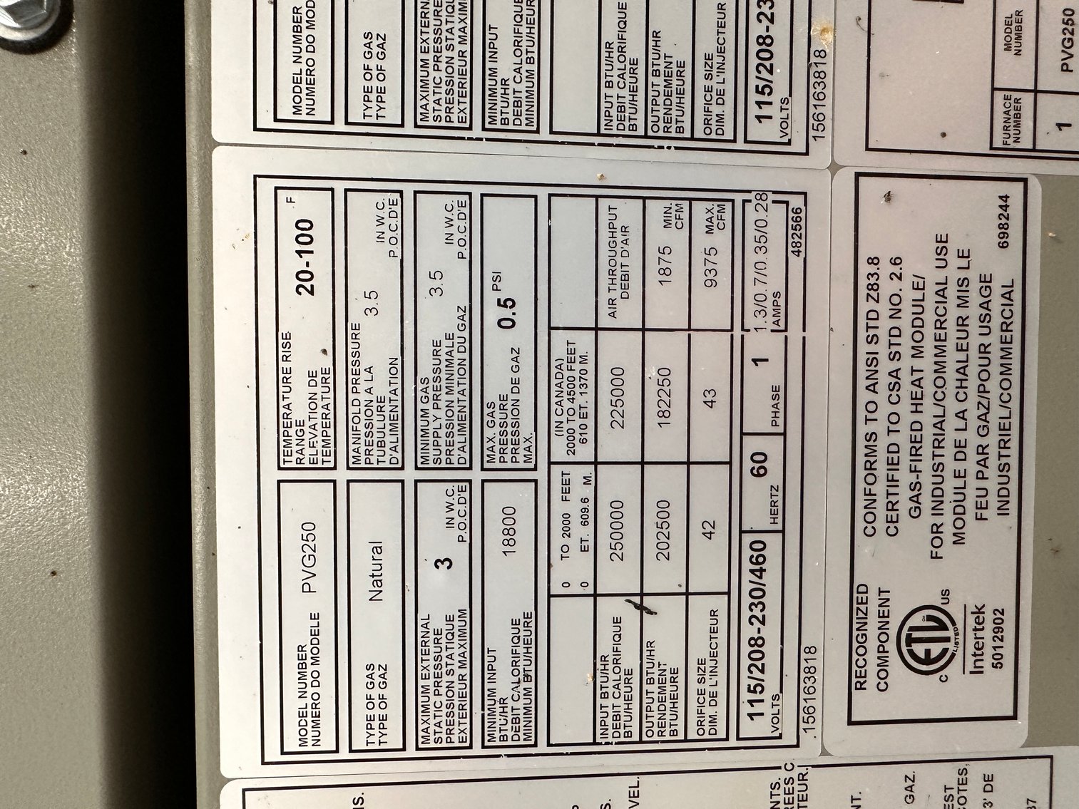 Image for Green Heck Model RV-45-251-N-F1 Duct Air Conditioning Unit - New, Never Installed