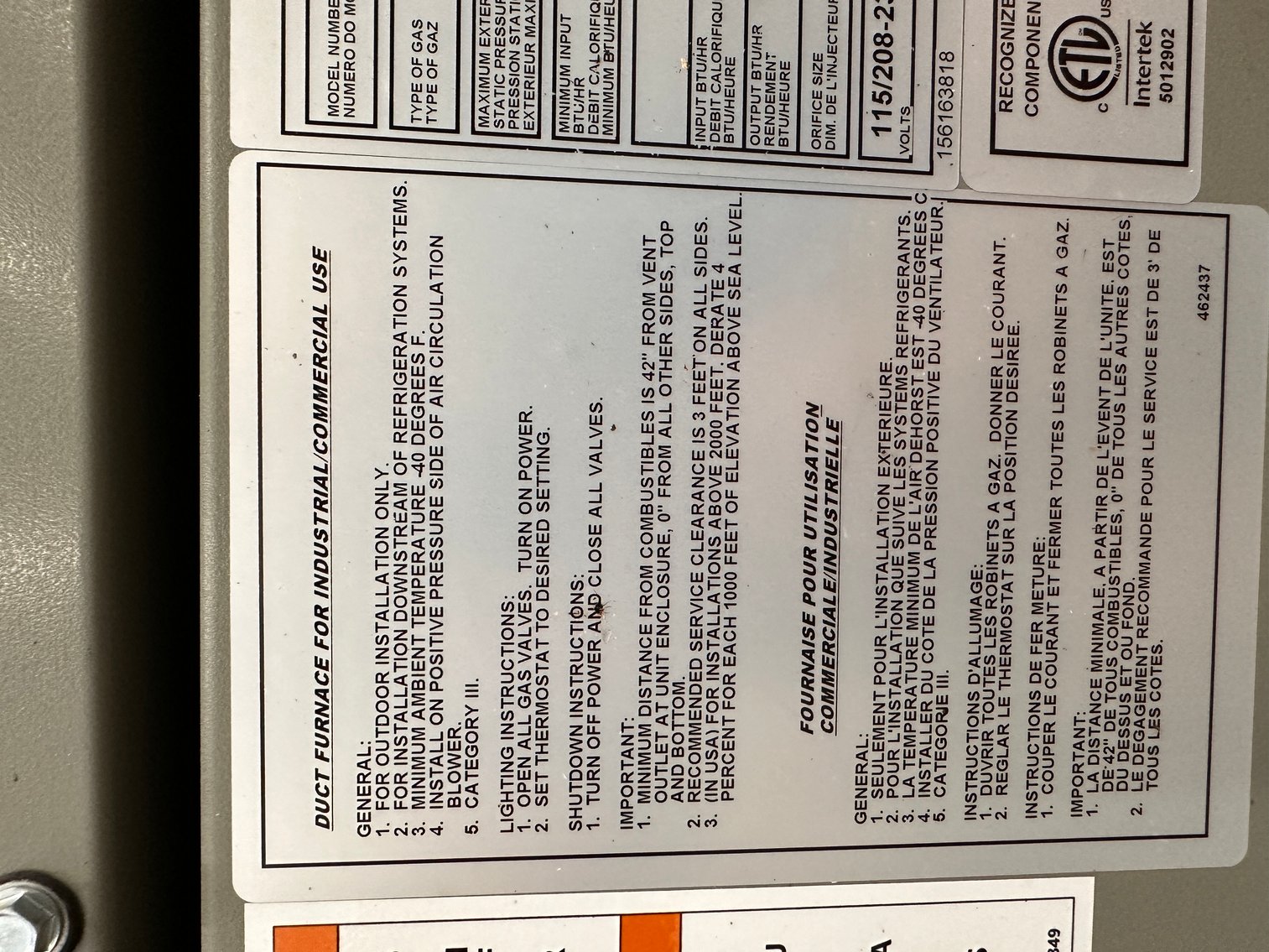 Image for Green Heck Model RV-45-251-N-F1 Duct Air Conditioning Unit - New, Never Installed